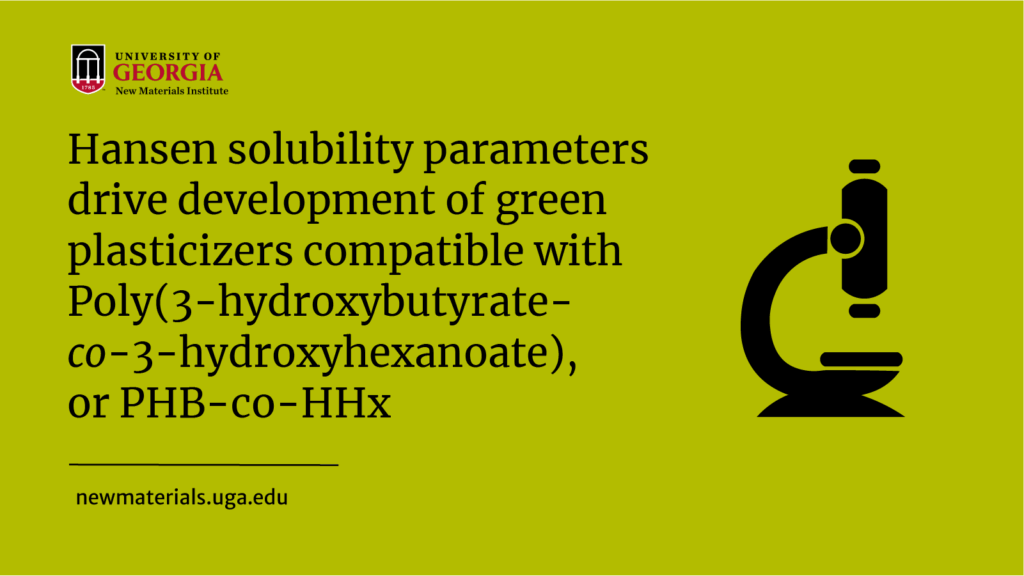 Hansen solubility parameters drive development of green plasticizers compatible with Poly(3-hydroxybutyrate-co-3-hydroxyhexanoate), or PHB-co-HHx